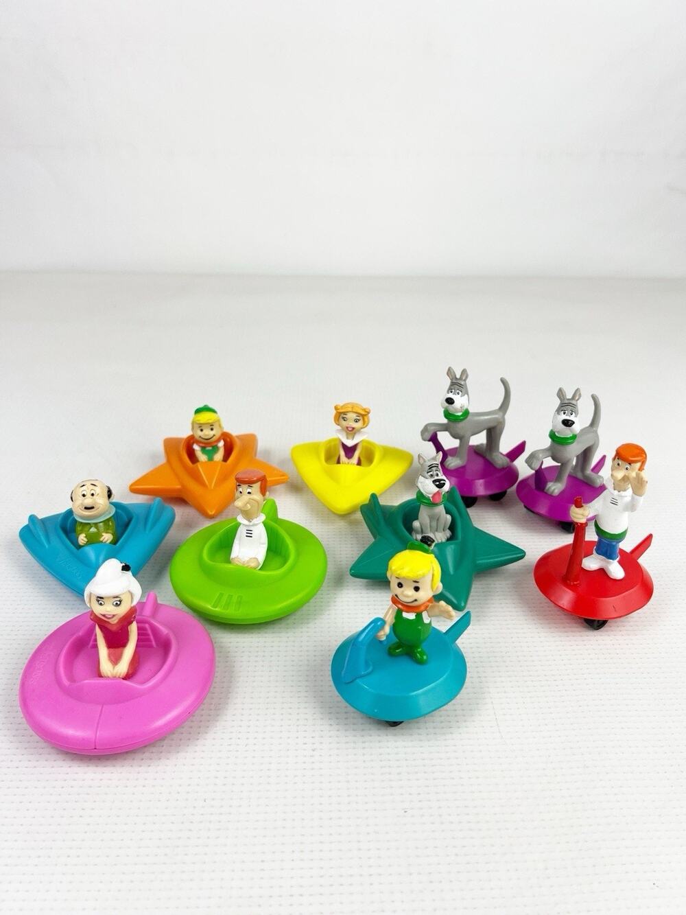 6 Vintage 1989 Wendy's Kids Meal The Jetsons Space Gliders Complete Toy + Bonus!